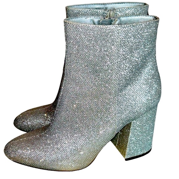 Madden Girl Shoes - Madden Girl Silver Sparkle Boots